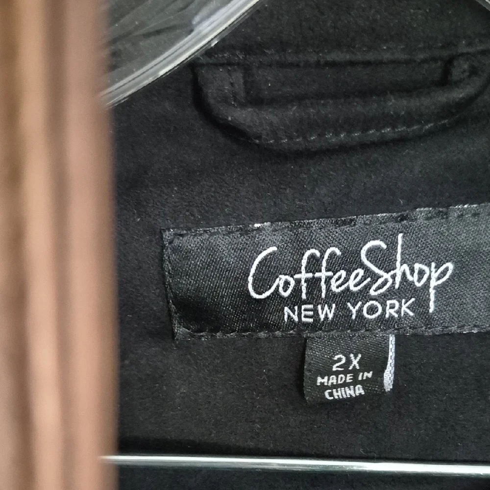 Coffee Shop Plus Size Black Moto Jacket 2X
